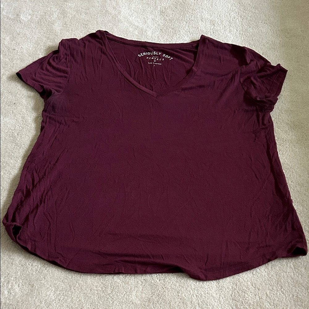 Women's V-Neck Tee - Rich Burgundy